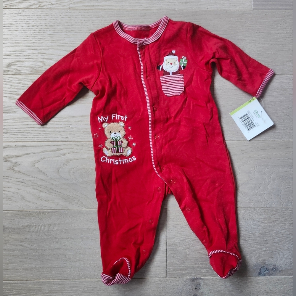 Little Me My 1st Christmas Baby Sleeper Pjs 3 Months